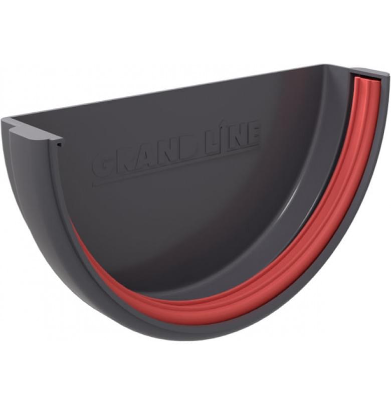 Заглушка желоба ПВХ Grand Line КЛАССИКА Графит